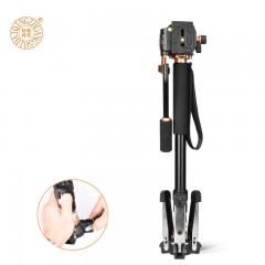 轻装时代 独脚架专业摄影摄像机单反相机便携阻尼云台单脚架 Q158