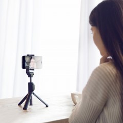 小米 支架式自拍杆蓝牙遥控迷你便携多功能三脚架苹果安卓手机通用