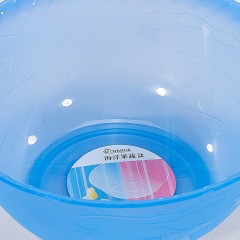 茶花 洗菜盆塑料水果盆创意圆形果蔬盆蔬菜盆厨房盆子搅拌盆小脸盆 23CM