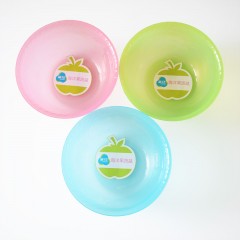 茶花 洗菜盆塑料水果盆创意圆形果蔬盆蔬菜盆厨房盆子搅拌盆小脸盆 23CM