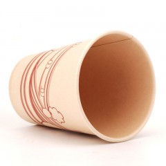 宜洁 加厚原木本色一次性纸杯防漏商务茶水纸杯子 256ml 100只/包