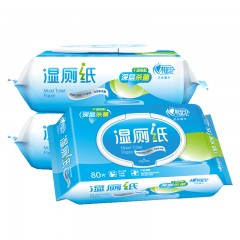 心相印 湿厕纸如厕纸80片*3包装青瓜香加盖抽取式湿纸巾