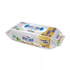 心相印 厨房湿巾40片*2包油除污抽带盖心厨房用纸