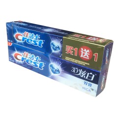 佳洁士 炫白双效牙膏210g四份 crest亮白防蛀薄荷牙膏含氟mica