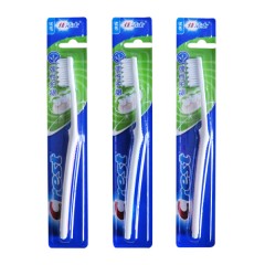 佳洁士 弹性护龈牙刷中毛三支装 crest锯齿波浪弹性牙刷柄洁齿