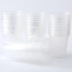 洁成 一次性杯子塑料杯加厚批发家用小号航空杯透明杯60只210ml