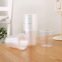 洁成 一次性杯子塑料杯加厚批发家用小号航空杯透明杯60只210ml