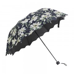 GZG 雨伞折叠太阳伞女黑胶防晒防紫外线遮阳伞学生小清新女神森系