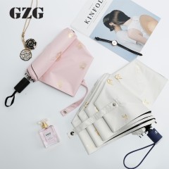 GZG 黑胶全自动雨伞折叠防晒太阳伞女超轻小防紫外线遮阳伞晴雨伞