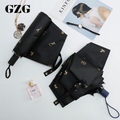 GZG 黑胶全自动雨伞折叠防晒太阳伞女超轻小防紫外线遮阳伞晴雨伞
