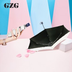 GZG 黑胶全自动雨伞折叠防晒太阳伞女超轻小防紫外线遮阳伞晴雨伞