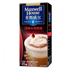 麦斯威尔 卡布奇诺三合一速溶咖啡 5条*18g 90g/盒