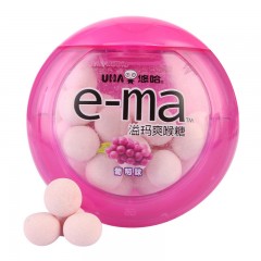 UHA/悠哈 e-ma溢玛爽喉糖 葡萄味33g
