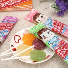 不二家 果味大棒棒糖280g 水果4口味混合装 儿童糖果休闲小零食