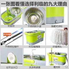 利临 拖把桶旋转免手洗干湿两用地拖桶双驱动自动单桶家用墩布懒人拖布