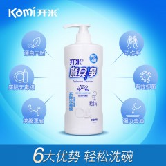 开米 无毒餐具净 中性不伤手家庭去油污洗碟kami洗洁精1kg*4瓶