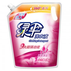 绿伞 去污超人洗衣液2kg袋装 深层洁净护色薰衣草香洗衣液