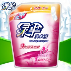 绿伞 去污超人洗衣液2kg袋装 深层洁净护色薰衣草香洗衣液