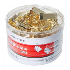 齐心 B3690 银色金色长尾票夹文件夹子大号长尾夹票夹小夹子多规格3号票夹