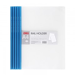 得力 10个装加厚抽杆夹 a4拉杆夹透明 学生办公工书皮夹子简历会议合同收纳整理分类报告资料夹抽干文件夹竖式