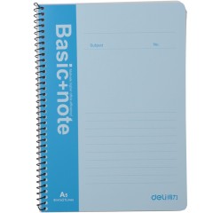 得力 7683螺旋笔记本A5书写记录本子60页学生课堂本记事本