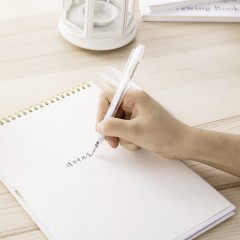 得力 中性笔乐素A003B-01按动黑色签字笔学生办公用品12支/盒