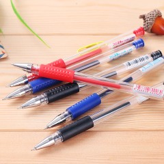 正彩 中性笔黑蓝红色笔芯水性笔0.5mm碳素签字笔黑色水笔