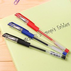正彩 中性笔黑蓝红色笔芯水性笔0.5mm碳素签字笔黑色水笔
