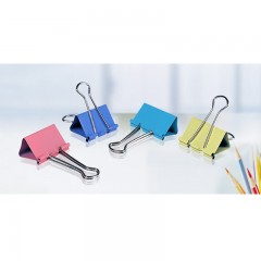 杰丽斯 彩色长尾夹8554 25mm 票据夹  长尾票夹 筒装48只