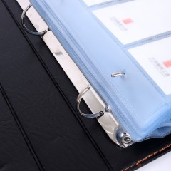 富得快 大容量名片夹卡片盒名片收纳本活页仿皮名片册男士多卡位 111