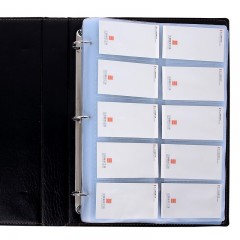 富得快 大容量名片夹卡片盒名片收纳本活页仿皮名片册男士多卡位 111