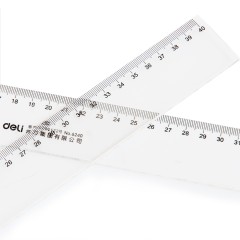 得力 6240塑料直尺40cm学生尺子文具比例尺透明长尺绘图测量工具