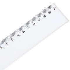 得力 6240塑料直尺40cm学生尺子文具比例尺透明长尺绘图测量工具