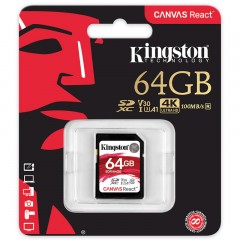 金士顿 SDXC卡SDR 存储卡相机内存卡U3支持4K读100M 64G