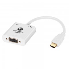 秋叶原 hdmi转vga带音频转换器电脑电视投影仪高清视频转接线接头