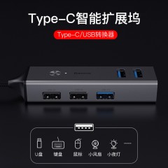 倍思 Type-c转接头usb苹果电脑Macbookpro视频网络线HUB转换器HDMI小米USB3.0