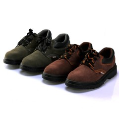 固邦盾 防砸耐磨钢包头工作安全防护鞋橡胶底牛皮男女中帮劳保鞋透气