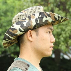 凹凸户外迷彩网帽 渔夫帽 防虫防蚊帽 折叠式休闲帽 防晒太阳帽子AT8708