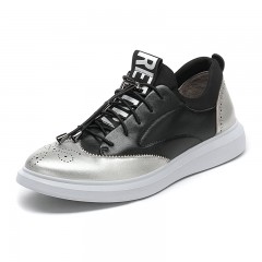 红蜻蜓 秋季新款男士日常休闲鞋真皮鞋镂空潮流板鞋