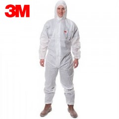 3M 4515白色带帽连体防护服  防护颗粒物及液体有限喷溅