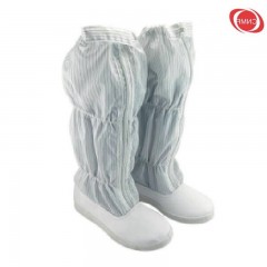 谋福  防静电硬底高筒靴 PVC长筒靴 防尘鞋 防护靴 连体服配套 无