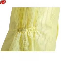 谋福 防静电四连体服无尘工作连帽连体服洁净四连体衣服 黄色 M