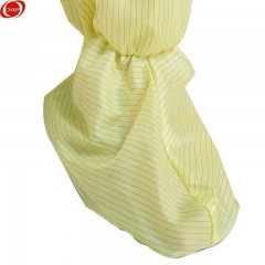 谋福 防静电四连体服无尘工作连帽连体服洁净四连体衣服 黄色 M