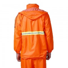 谋福反光雨衣桔红夜光雨衣 夜光男女户外环卫工作服 荧光骑行雨衣