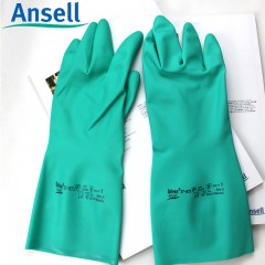 Ansell/安思尔 37-873防化手套防滑防水防化耐油工业劳保橡胶手套