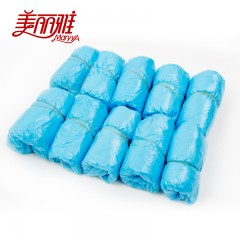 美丽雅 一次性加厚鞋套 耐磨防滑塑料脚套环保鞋套100只装