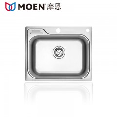摩恩 厨房304不锈钢水槽单槽套餐 加厚一体洗菜盆洗碗池水盆 22000R