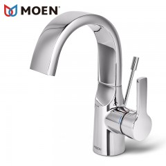 摩恩 卫生间台盆高抛单孔单把单孔面盆冷热水龙头瀑布出水 63121