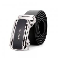 梦特娇 男士真皮皮带青年商务休闲自动扣腰带简约裤带