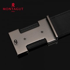 梦特娇 男士腰带真皮休闲板扣商务时尚男式皮带牛皮革裤带男